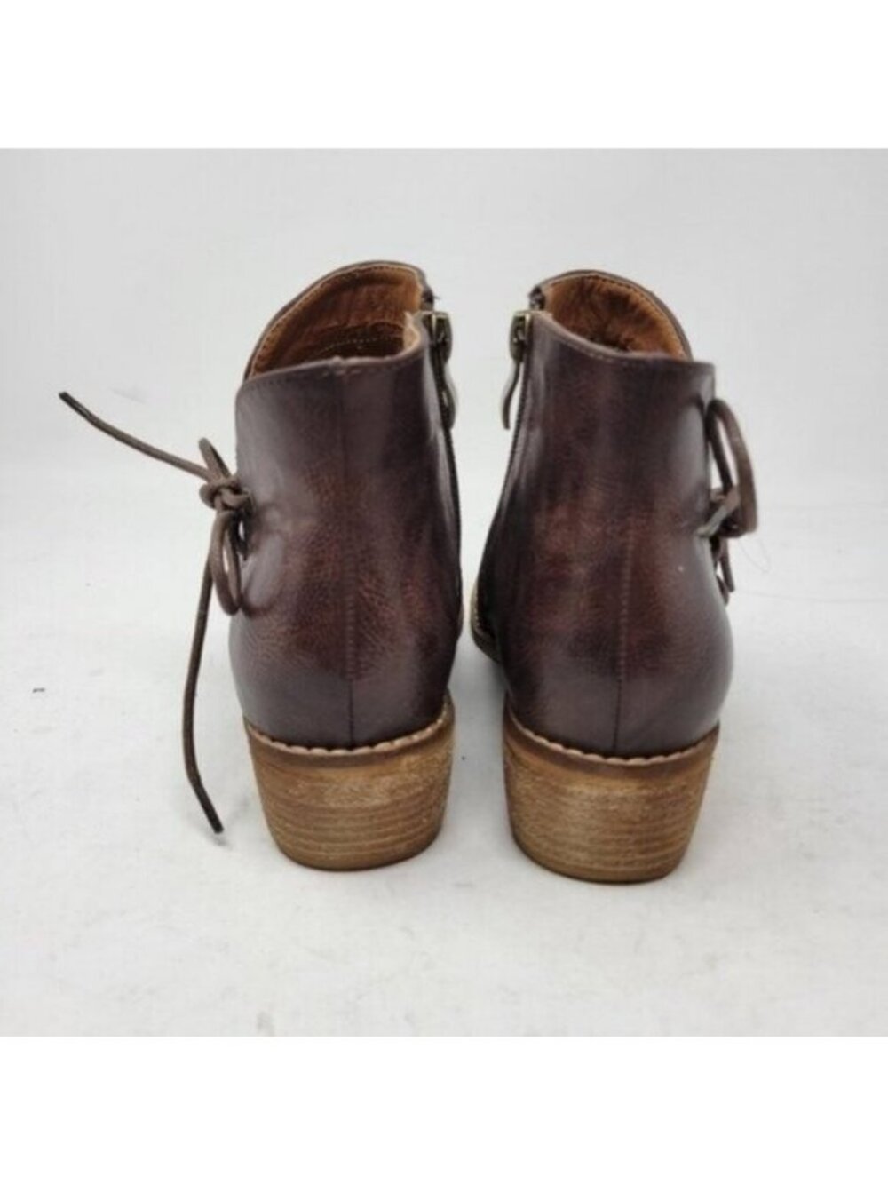 Beast Fashion | Denver Side Laced Mesh Boots Booties Brown - Picture 5 of 13